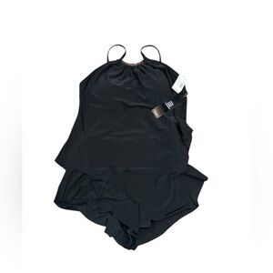 Magicsuit‎ Women’s Size 14 Halo Effect Goldie One-Piece Swim Romper Black NWT